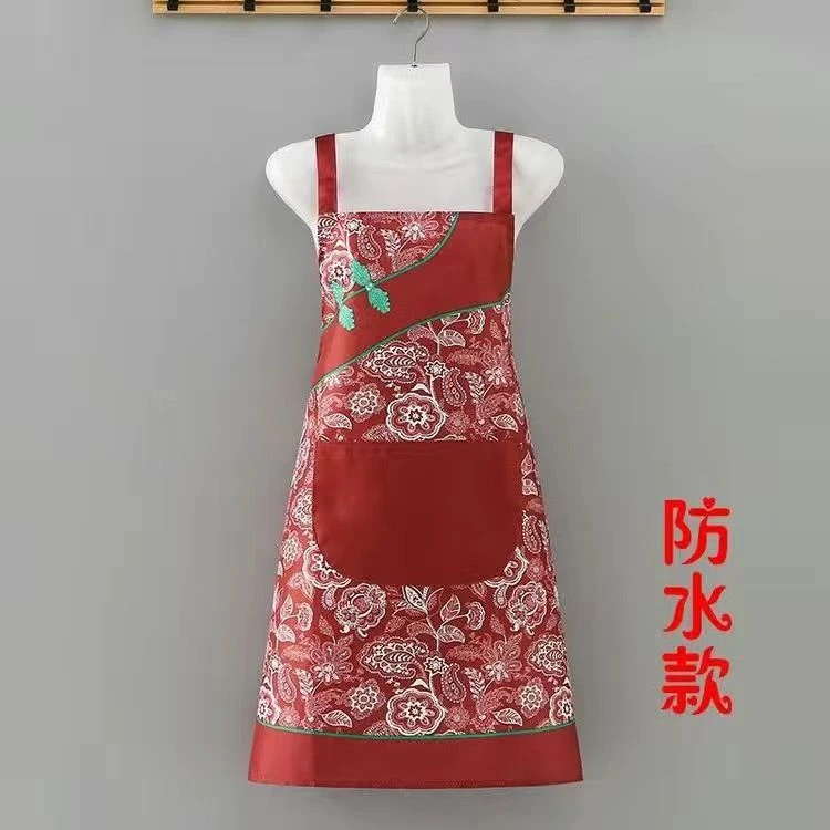 上班爆款家用环保做饭防水围裙无袖擦手复古风理发专用薄款工作服