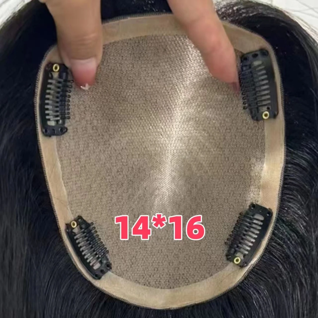 面积14*16全手织辫子发真人发双递针头顶遮白发假发片印象增发