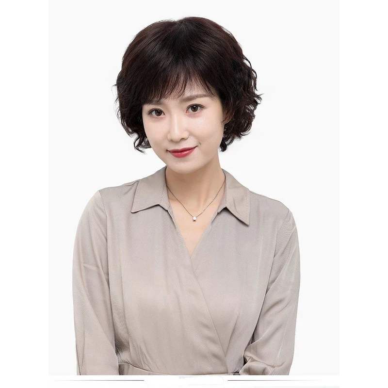 假发中老年女妈妈款整顶自然真发真头发发套全真假发套女真人发丝