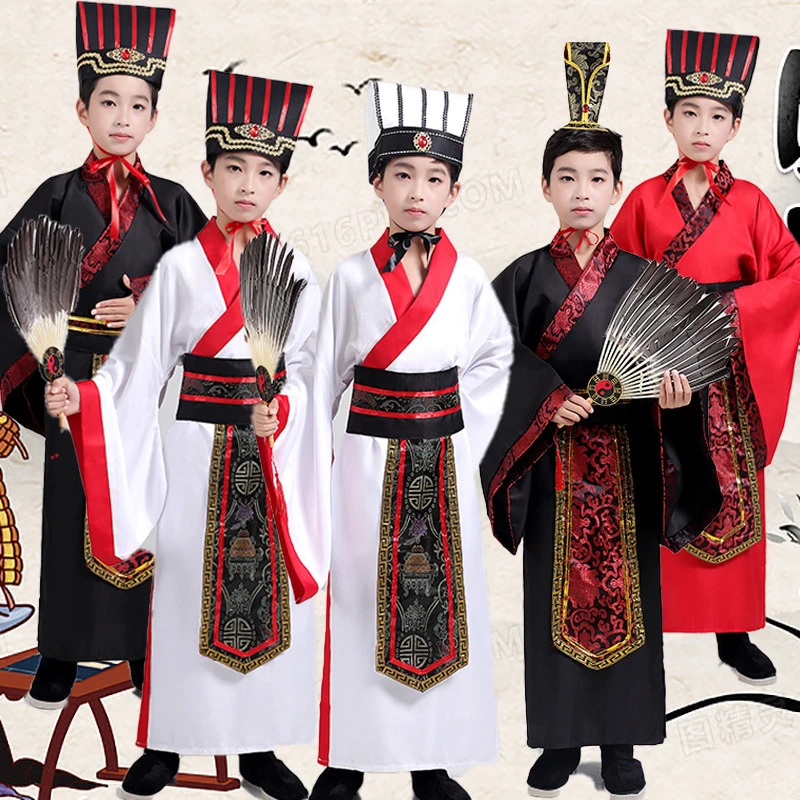 六一诸葛亮古装服装男童古装汉服三国演义影视古装舞台演出服