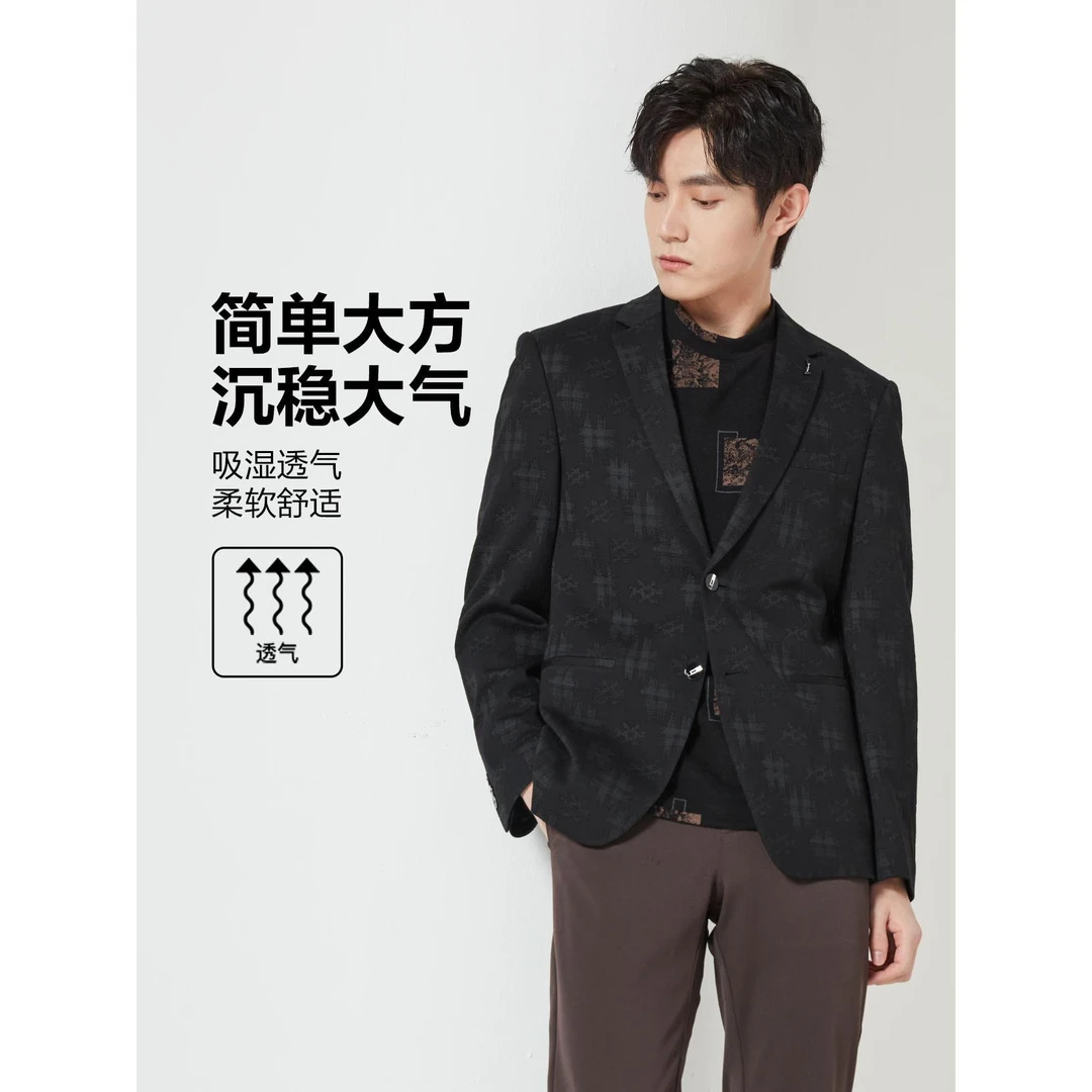 利郎正品男士单西装22QDX11男秋冬柔软时尚修身简单商务大方外套