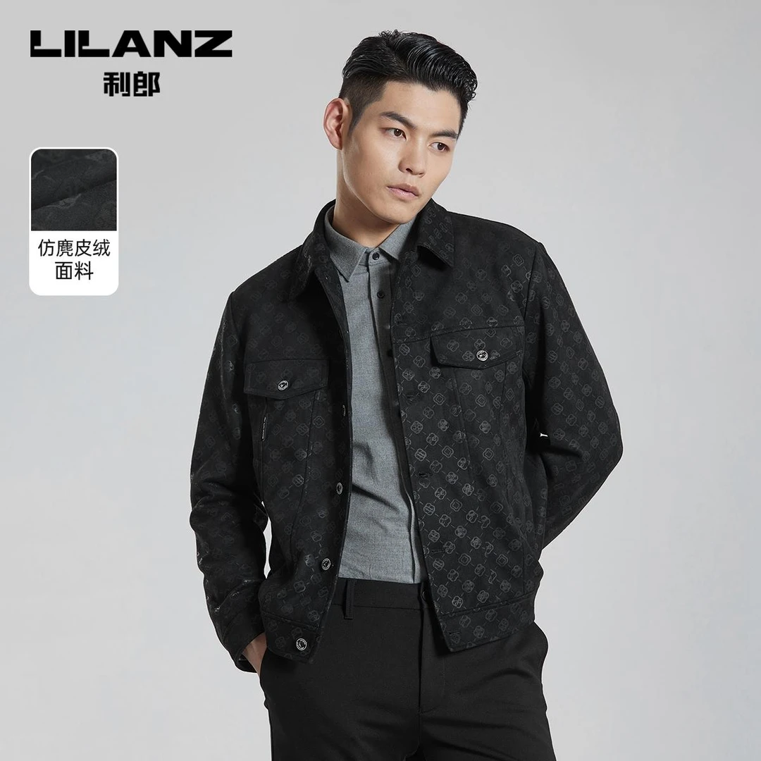 利郎茄克G3QJK011男士休闲男外套长袖舒适简约宽松纯色男式翻领