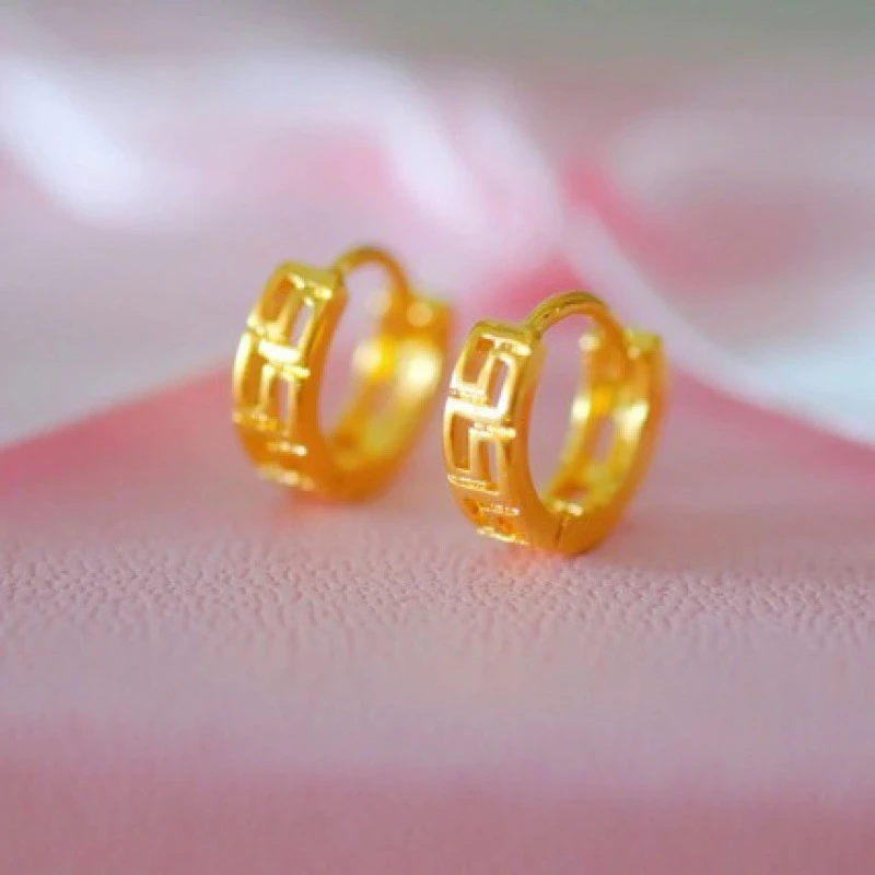 铜合金耳饰 长城纹精致耳扣耳环小众轻奢风0032