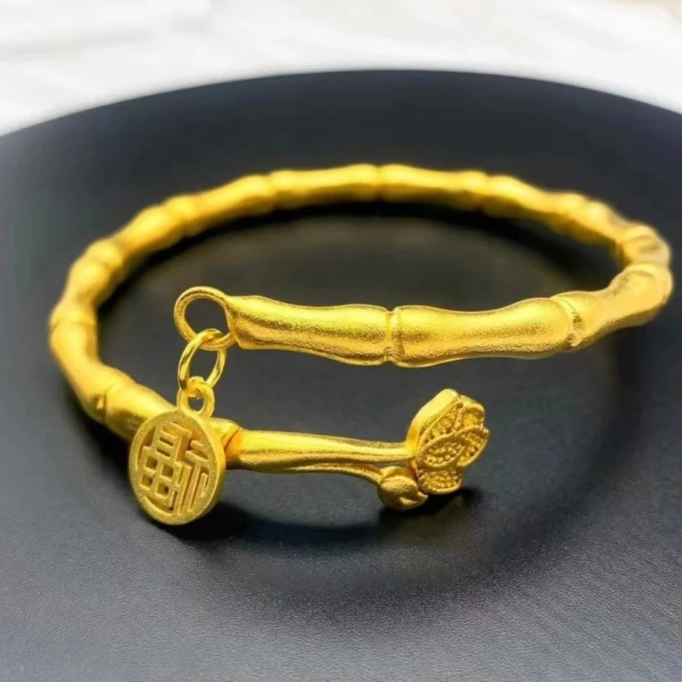 合金手镯 开口莲花竹节福牌手镯女开口设计送礼优选0019