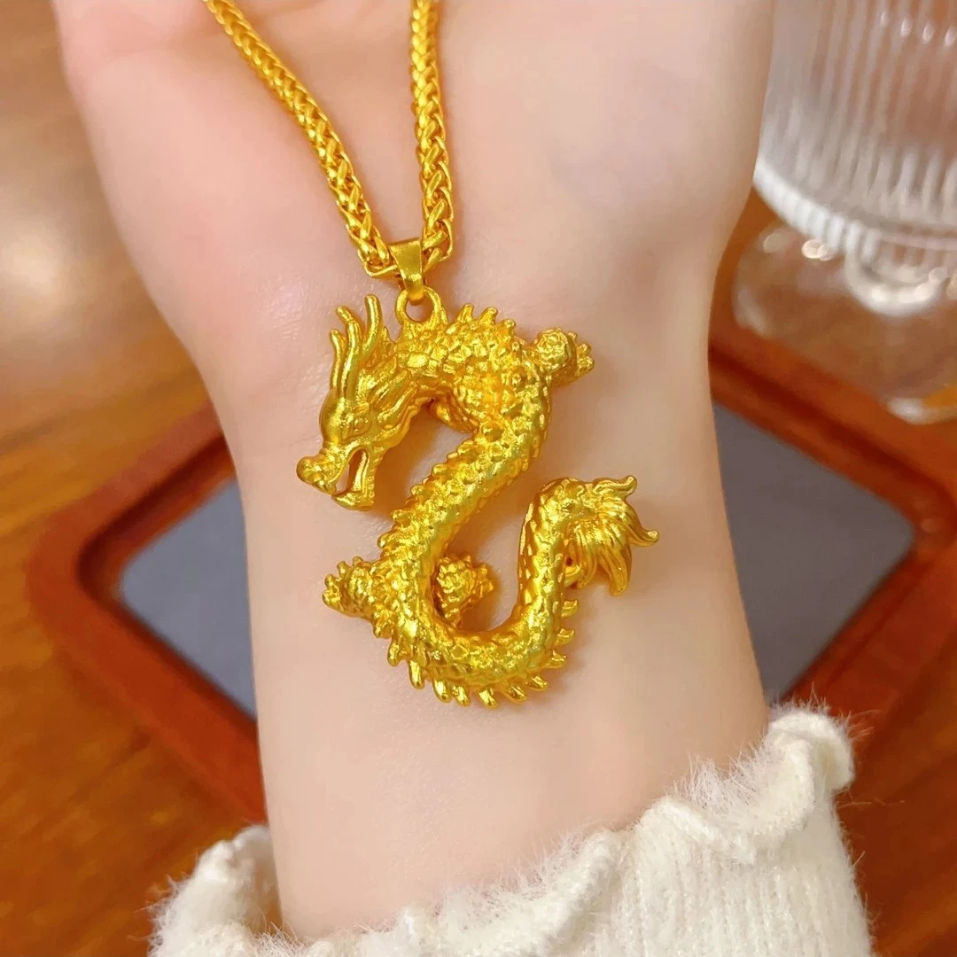 铜合金项链 祥龙吊坠➕肖邦链一套情侣0058