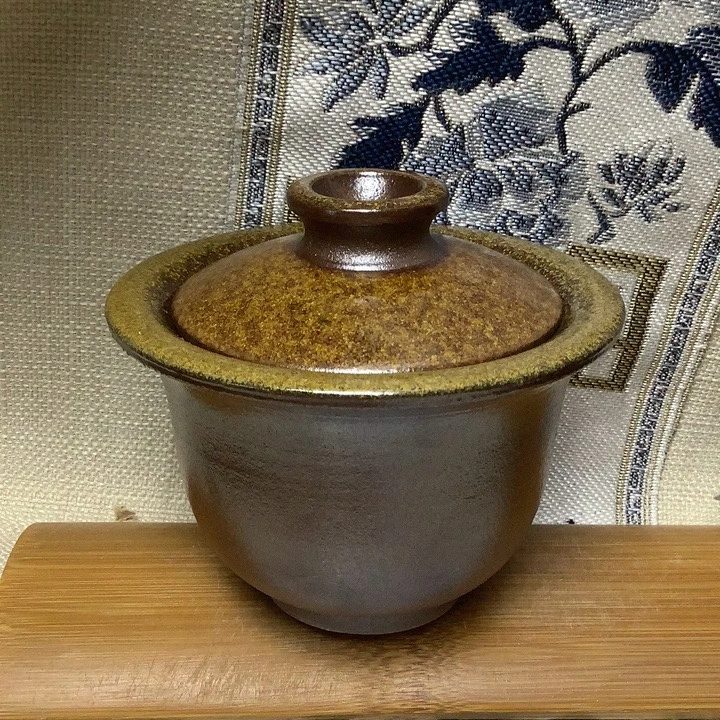 紫泥粗泥柴烧盖碗