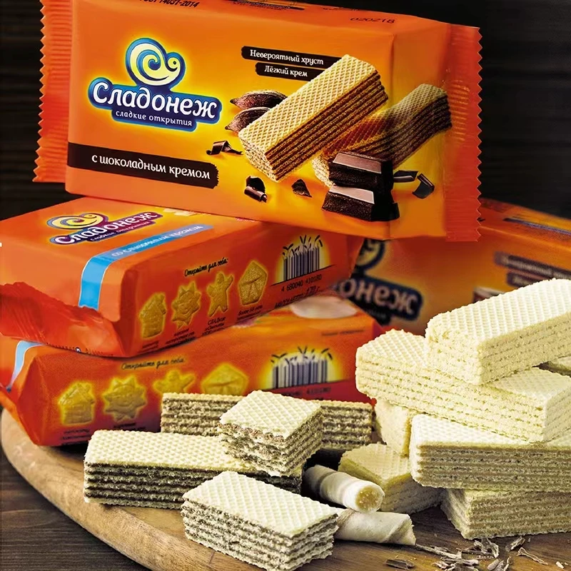 俄罗斯原装进口 俄宝多牌威化饼干夹心威化 170克