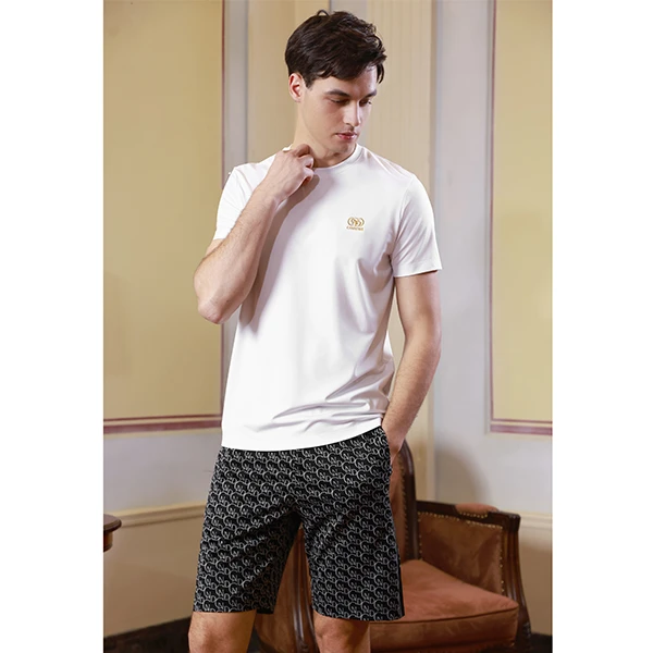 【奓山名店】CND男装2024夏季新品轻奢金丝刺绣奥钻徽章短袖T恤男