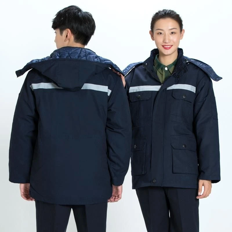 反光条秋冬季加厚防寒棉服棉衣保暖棉袄帆布工程工作服防烫耐磨