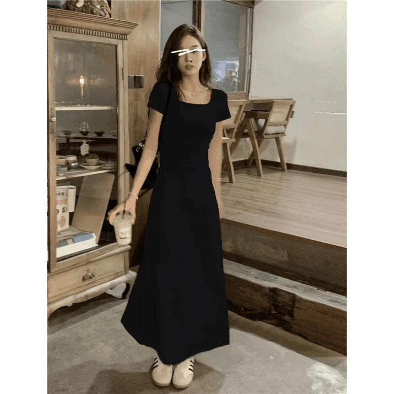 宽松显瘦韩版连衣裙女夏季新款法式休闲百搭时尚气质中长款裙子女