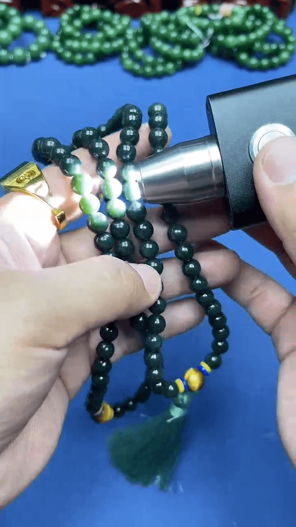 【闪购商品】和田玉（青玉）挂件未镶嵌青玉108佛珠卡8mm