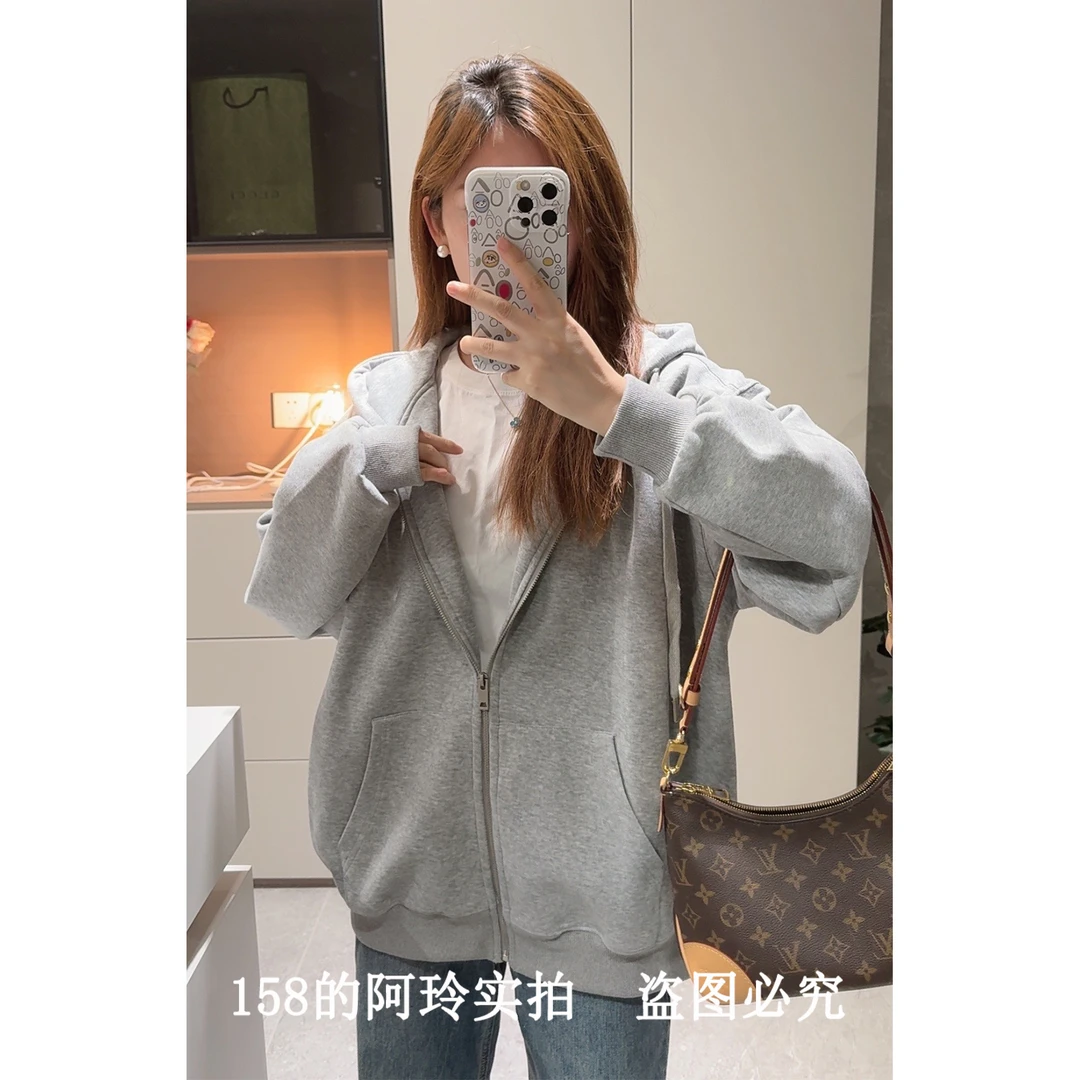 【阿玲实拍】连帽开衫卫衣女2024年秋季新款宽松休闲长袖外套