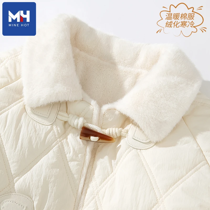 唐狮集团MH棉衣棉服女冬季高级感潮牌厚款加绒小个子翻领保暖外套