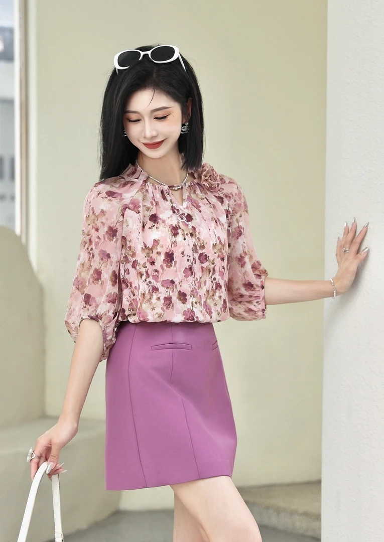 紫微碎花 衬衫上衣气质时尚
