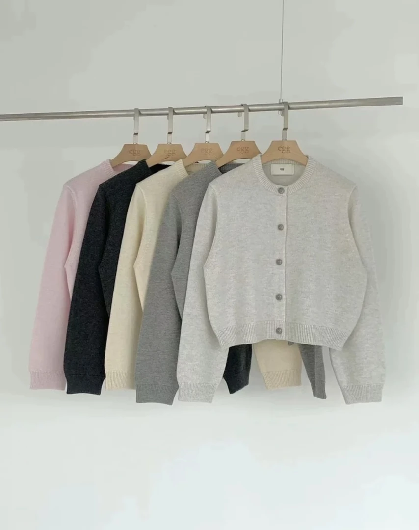 ❤️泡菜国蛋家小姐姐ins短款毛开衫针织no退换egg秋冬韩版时尚毛衣