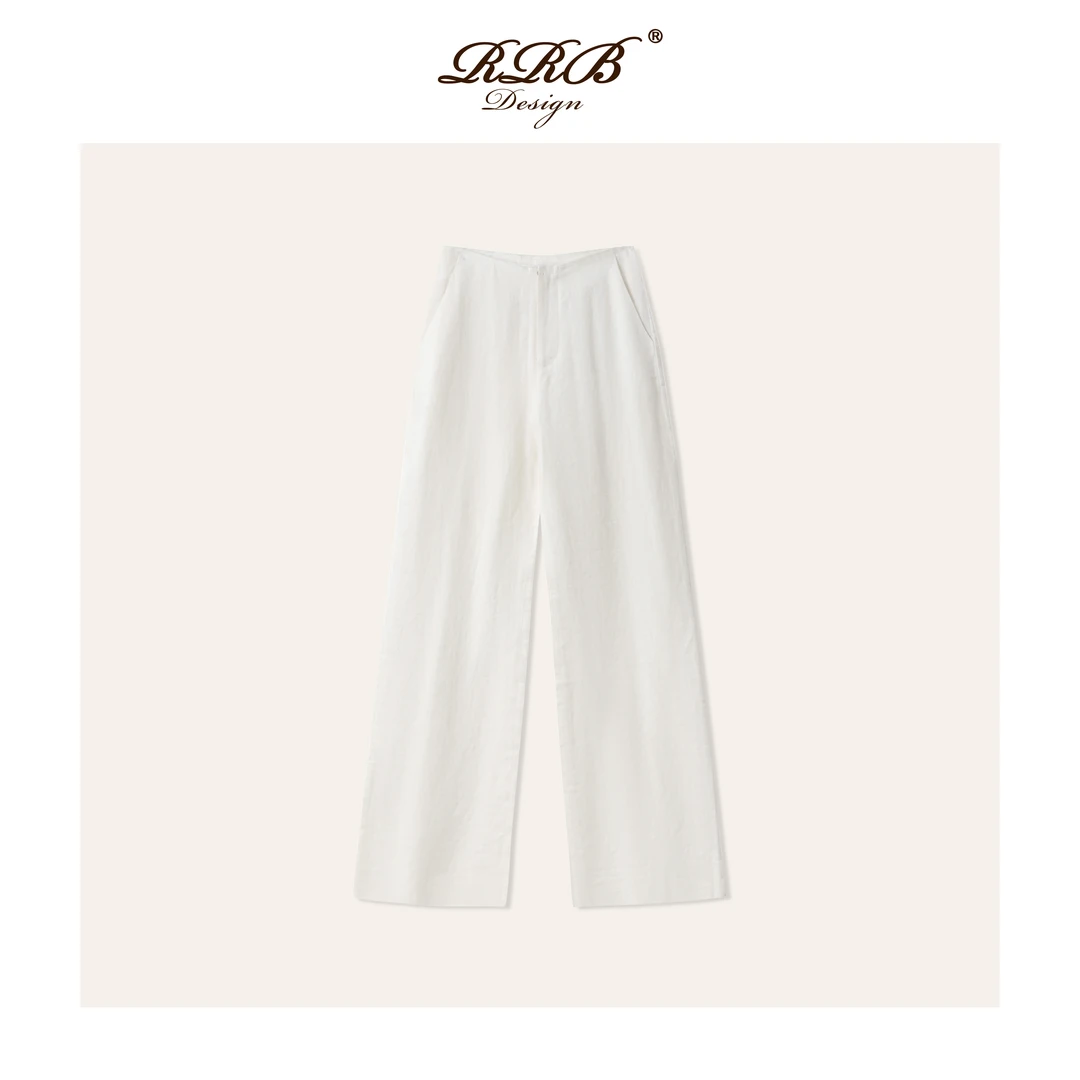 RRB Design「率性洒脱」100%亚麻舒适透气直筒休闲裤