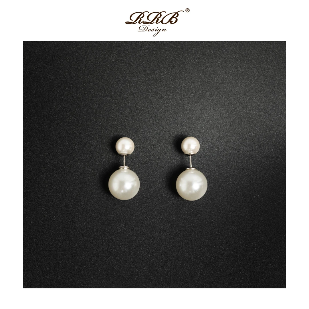 合金耳饰 RRB Design「优雅灵动」法式高级感简约百搭贝珠耳饰