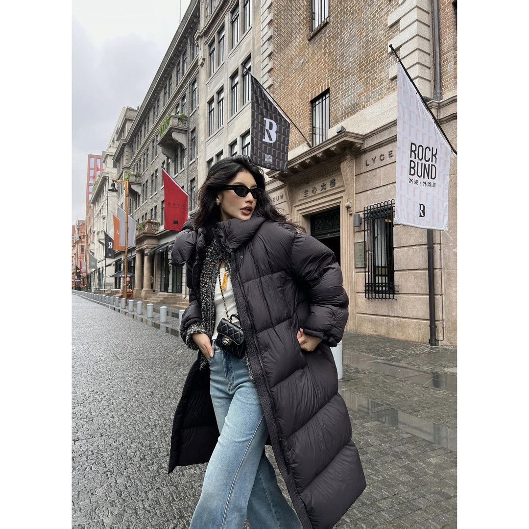 RRB Design「零感无压」加厚保暖长款连帽鹅绒服外套