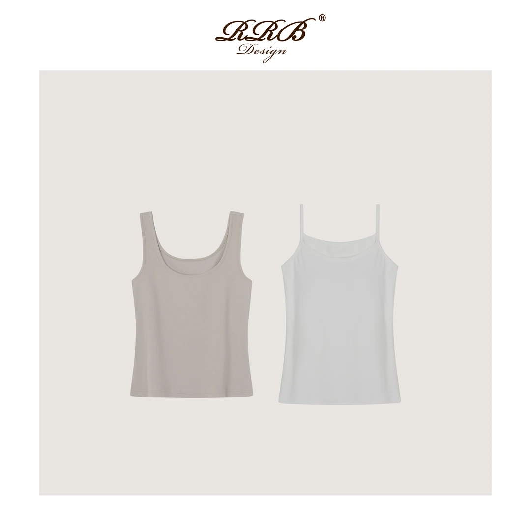 RRB Design「懒人套装」舒适亲肤云感针织带bra叠穿背心