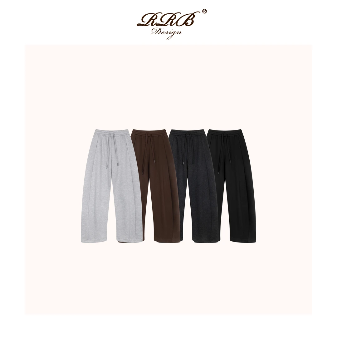 RRB Design 「休闲率性」高克重松紧腰加厚休闲香蕉裤
