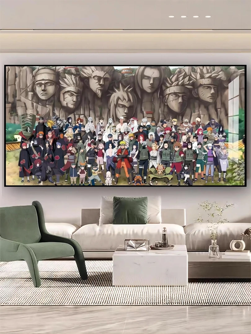 《火影忍者》挂画动漫鸣人卡卡西客厅装饰画火影大合集1画50*100