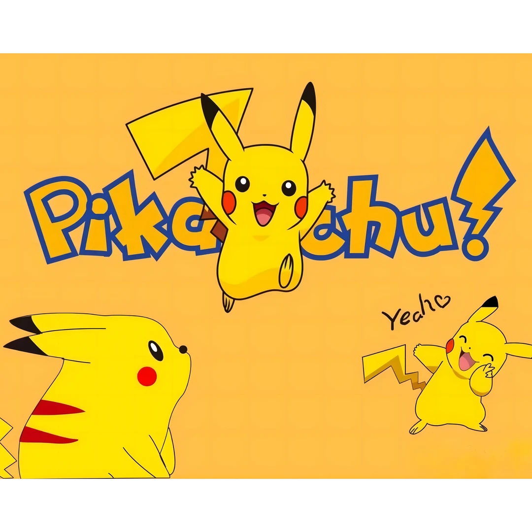 《数码宝贝》挂画数码抱抱皮卡丘动漫装饰画卡通壁画40*60