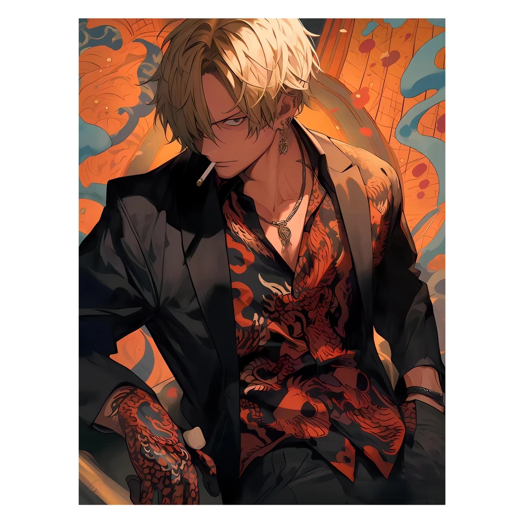 《海贼王》挂画山治动漫装饰画航海王儿童房卡通壁画40*60