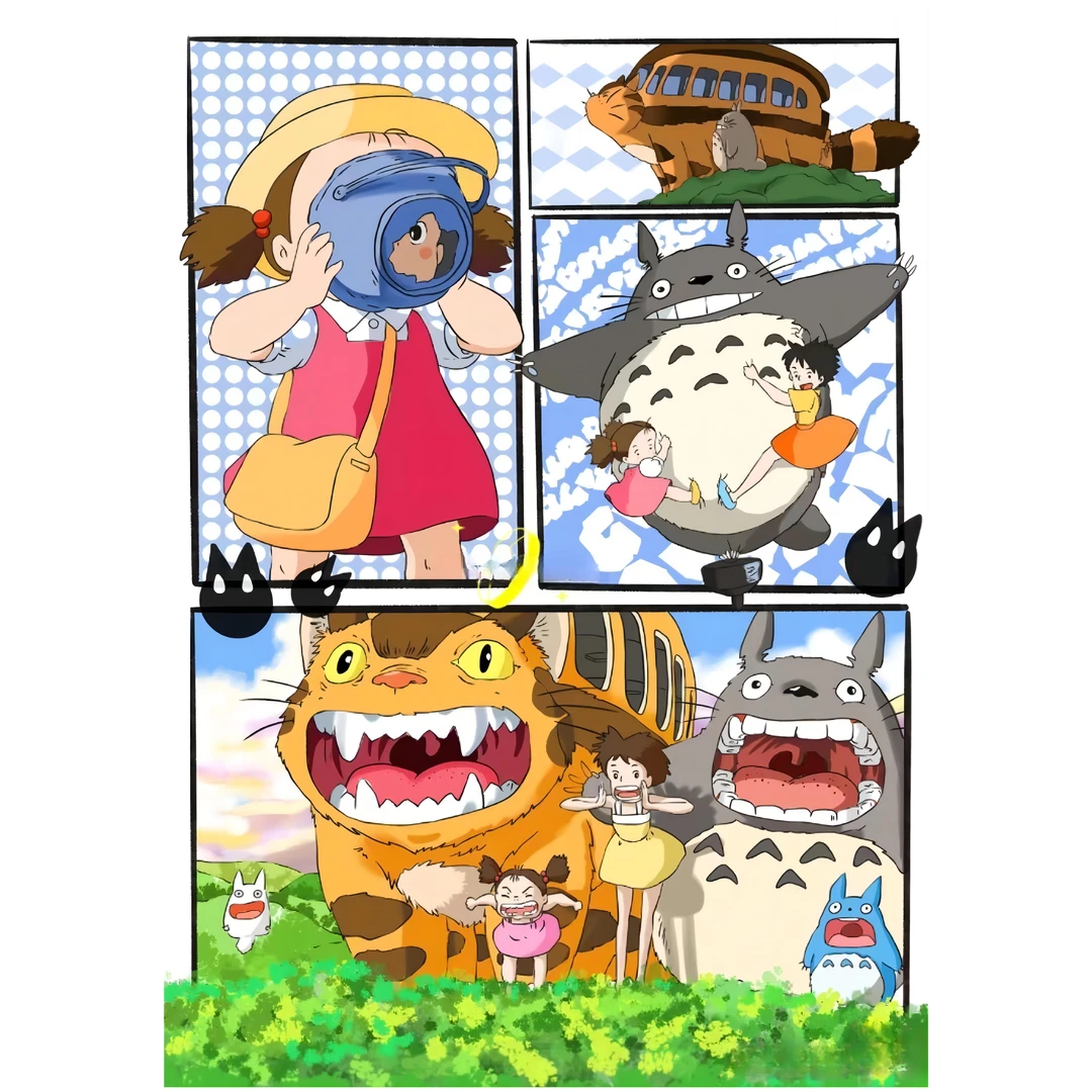 《宫崎骏龙猫》挂画宫崎骏龙猫动漫装饰画儿童房卡通壁画40*60