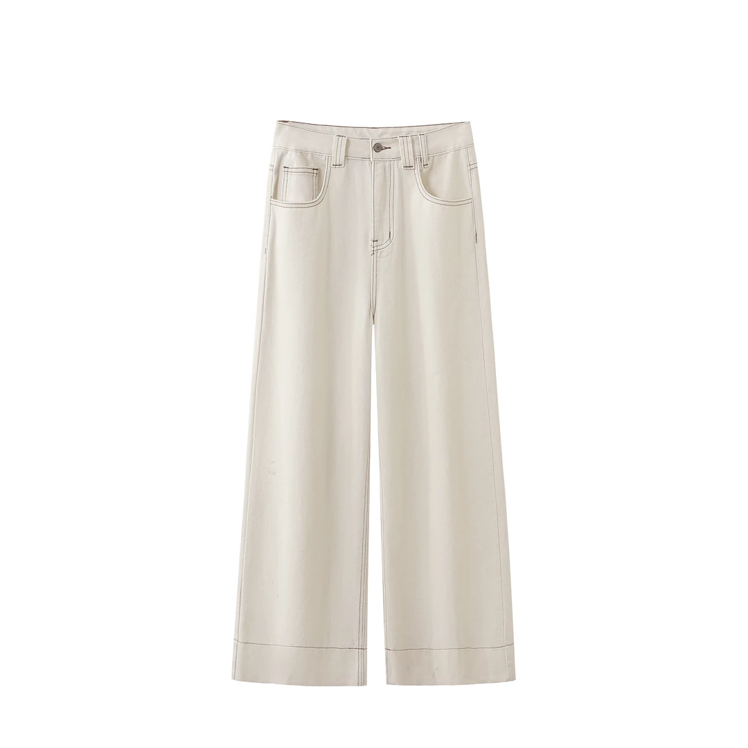 小曼严选秋冬白色牛仔裤1121-24-1003