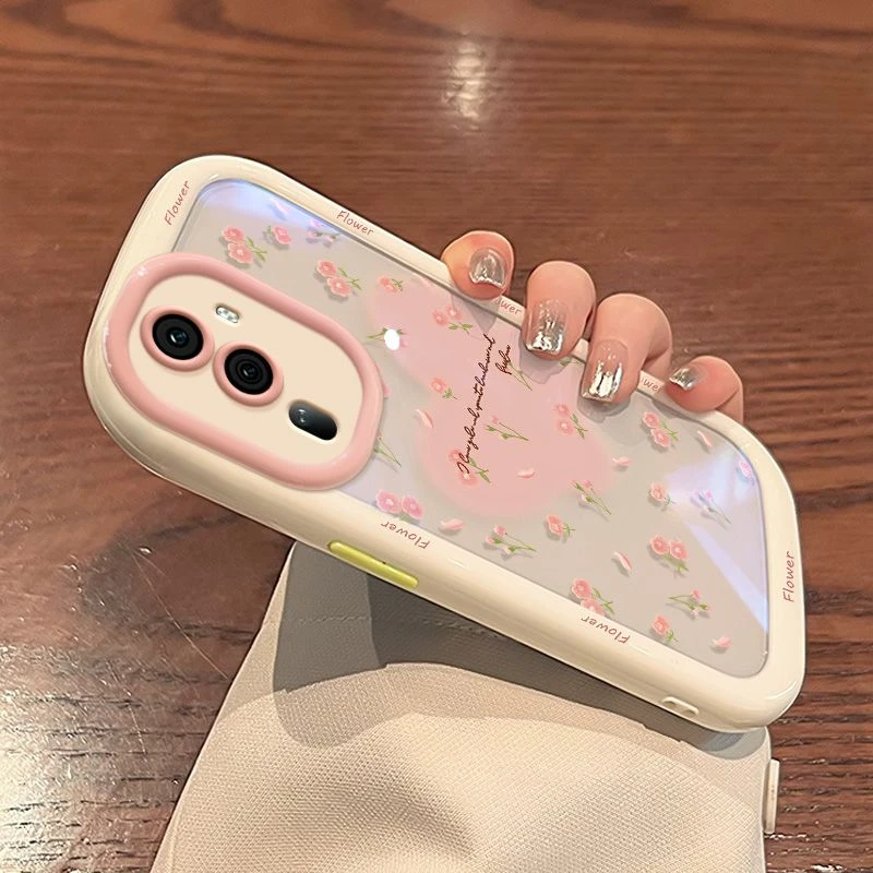 奶油粉色碎花opporeno11pro手机壳全包OPPOreno10高级感9新款女8