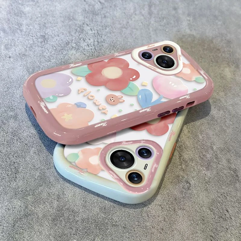 英文彩色花朵适用于华为pura70手机壳高端防摔HUAWEIpura70新款