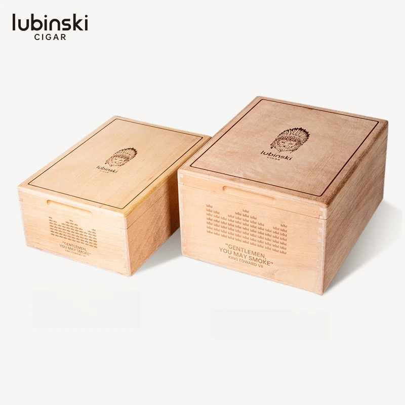 LUBINSKI纯雪松木雪茄醇化盒实木原木保湿箱无油漆西打木养茄柜用