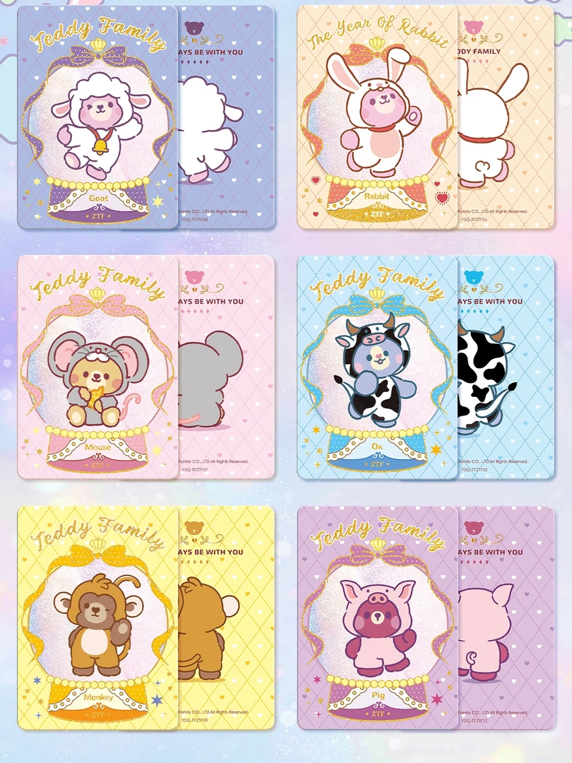 有多趣出品正版授权Teddy Family 泰迪之家典藏卡潮玩盲盒惊喜