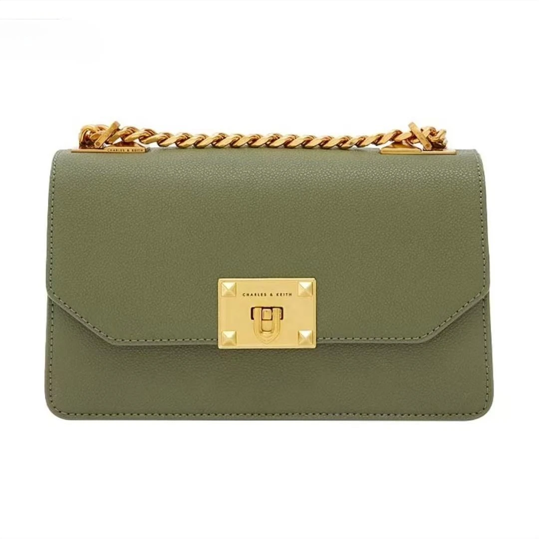 全新未使用 CHARLES & KEITH 橄榄绿单肩包/30383/姐妹花
