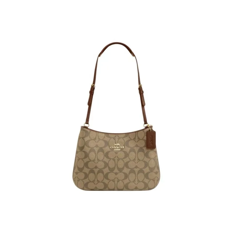 全新未使用 COACH/蔻驰 Penelope27卡其拼棕 手提包/20088/姐妹花