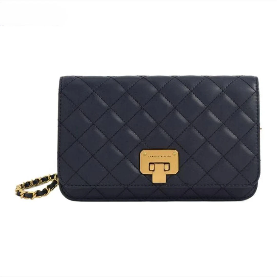 全新未使用 CHARLES & KEITH 海军蓝链条包/30246/姐妹花