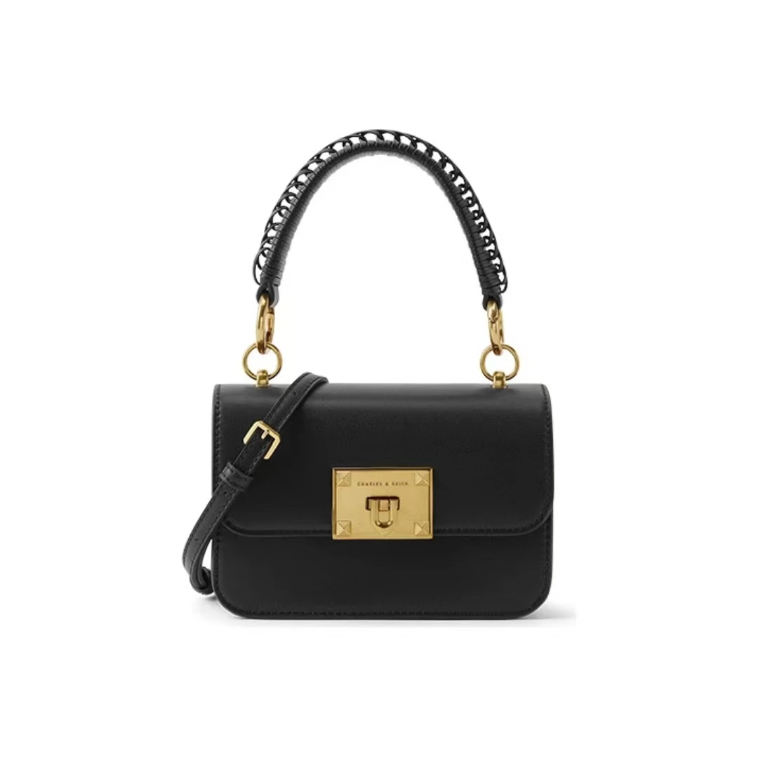 全新未使用 CHARLES & KEITH 黑色单肩斜挎包/30243/姐妹花