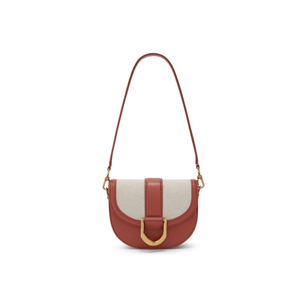 全新未使用 CHARLES & KEITH 砖色马鞍包/30038/姐妹花