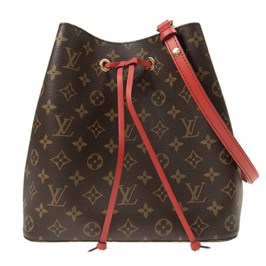 95新 LouisVuitton/路易威登 lv/老花红水桶单肩包/22008/姐妹花