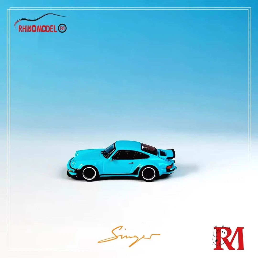 RM犀牛 1:64 保时 捷蓝色930 Singer Turbo Study 合金汽车模型