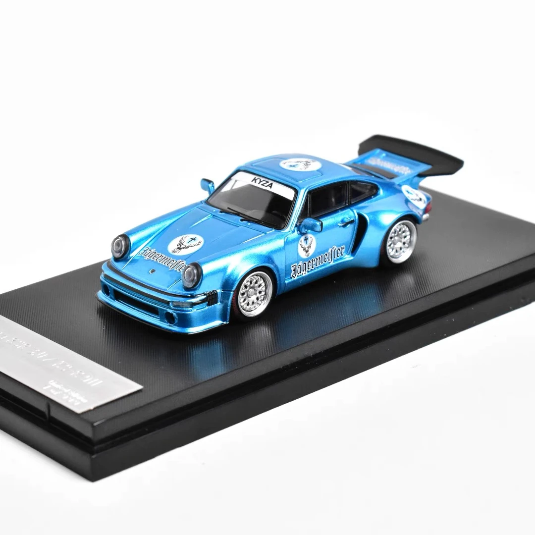 SW 1:64 保时 KS-R 911 跑车 野格 冰蓝 合金汽车模型 摆件