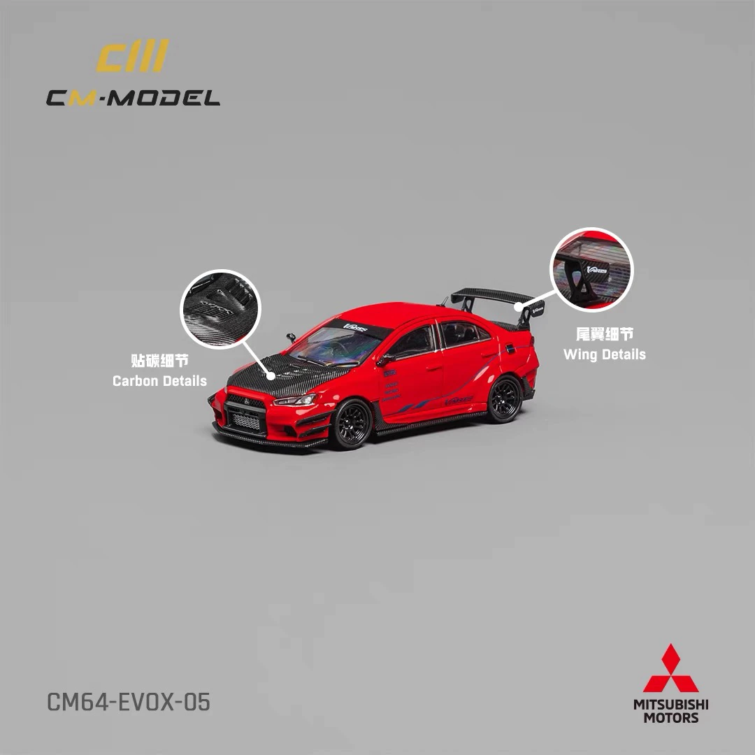 强尼车模红色evo 10 1:64合金小车