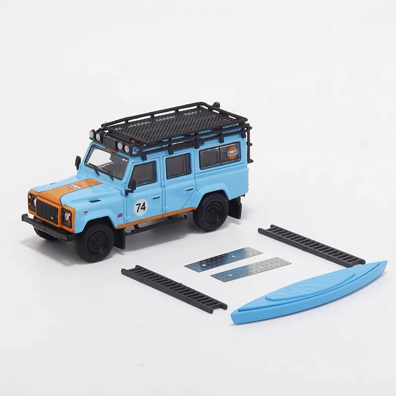 Master1:64 卫士110 海湾石油GULF 改装仿真合金汽车模型