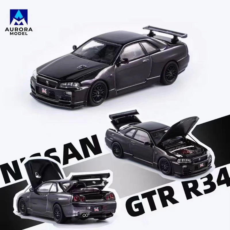 Cool Art x AM Aurora 1:64合金模型GT-R R34 电镀黑 AIT东莞展会