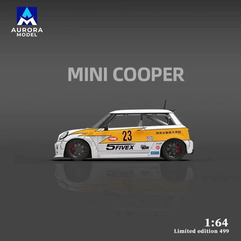 AM  Aurora 1:64 迷你 mini cooper 闪电涂装合金汽车模型