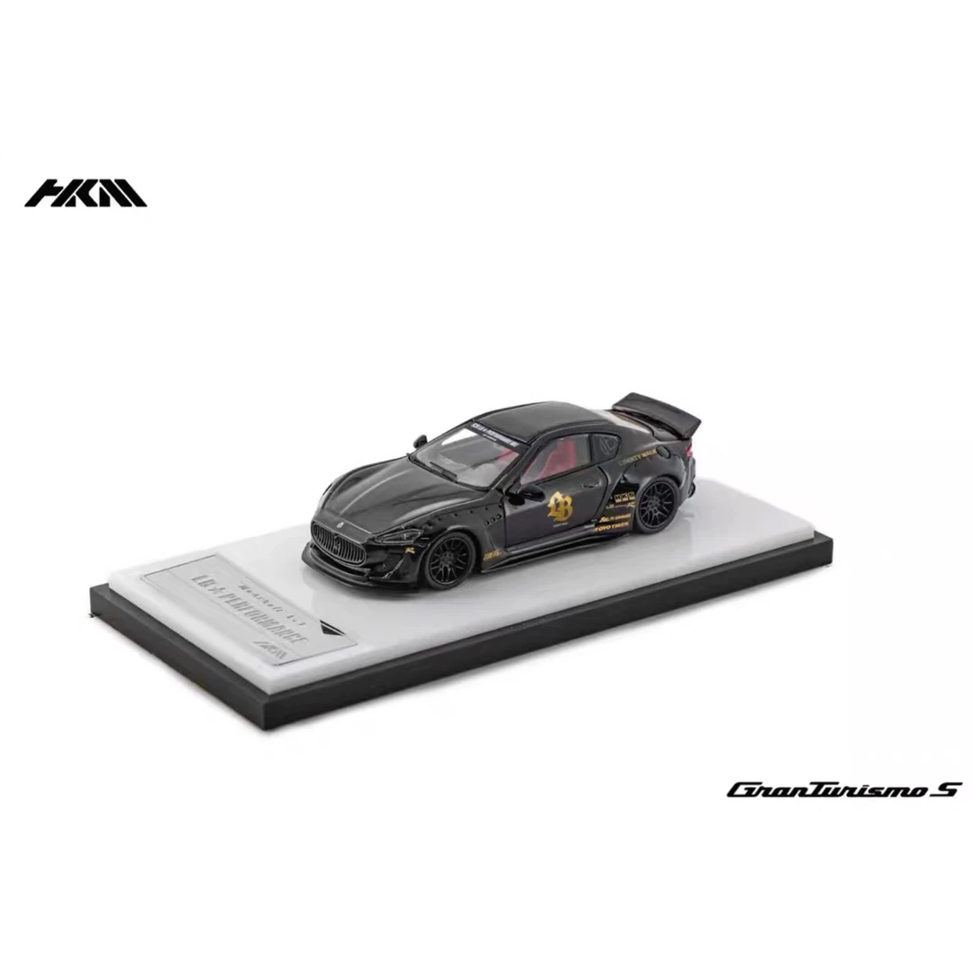 HKM 1:64 玛莎 GTS-Chrome Gold电黑色合金车模型摆件