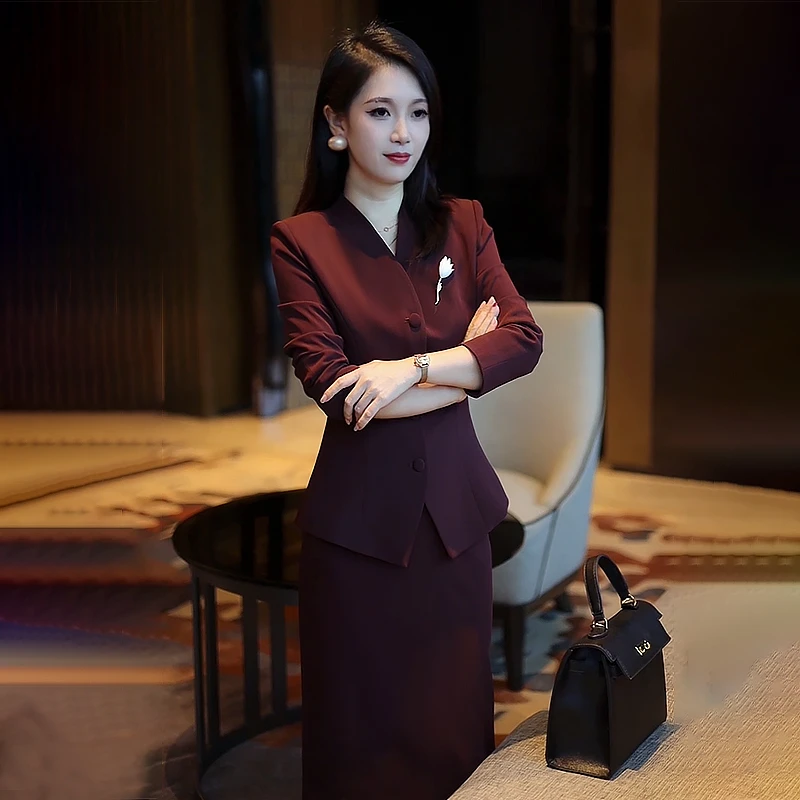 春季2025洋气新款女装酒店气质职业女裙套装正装工作服