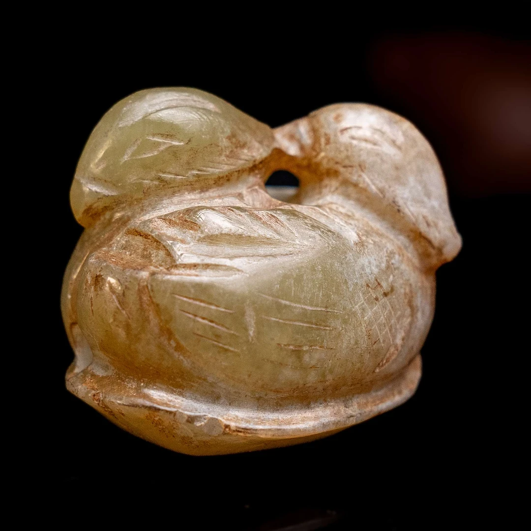 857明代和田玉鸳鸯花件468