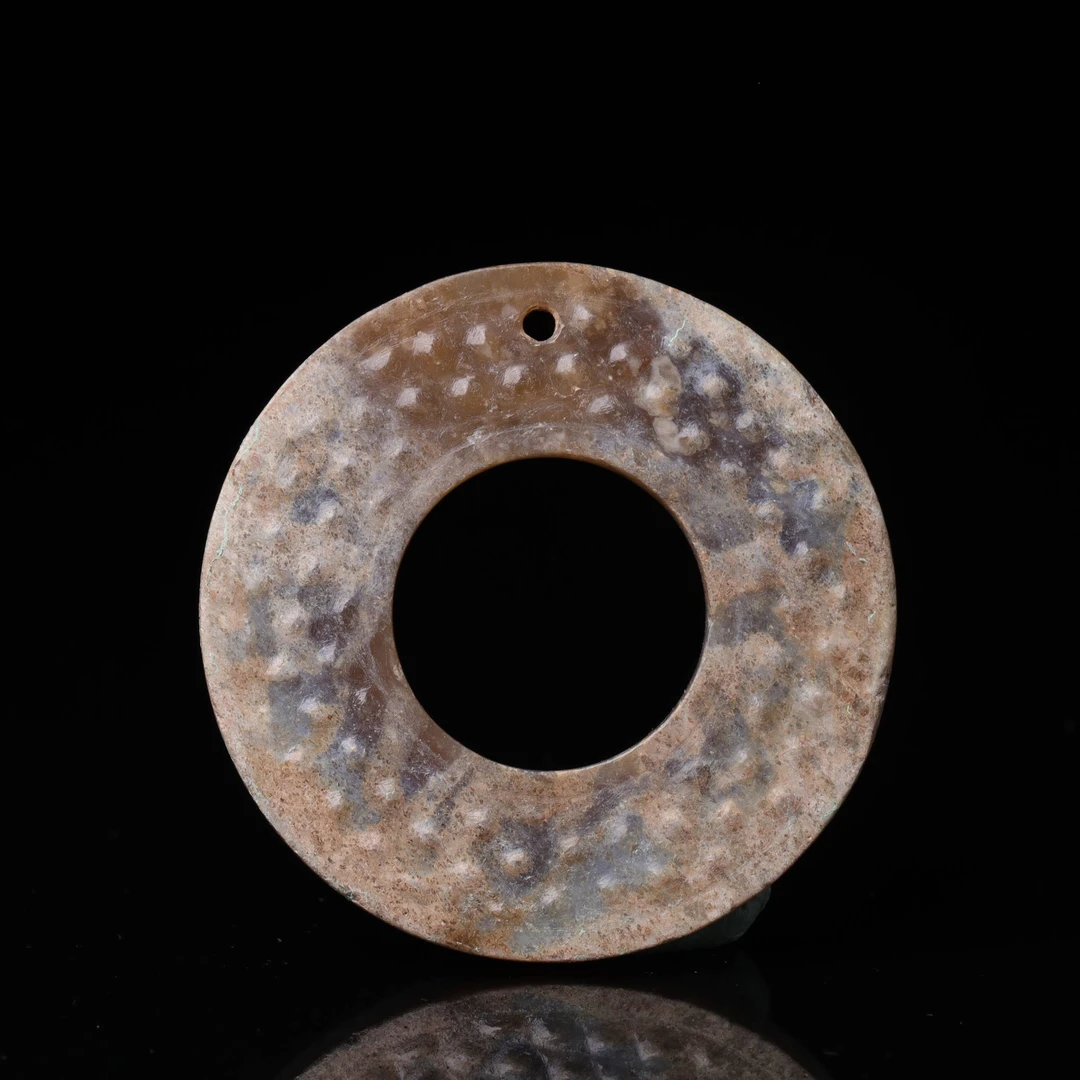 543明代和田玉乳钉纹玉璧1580