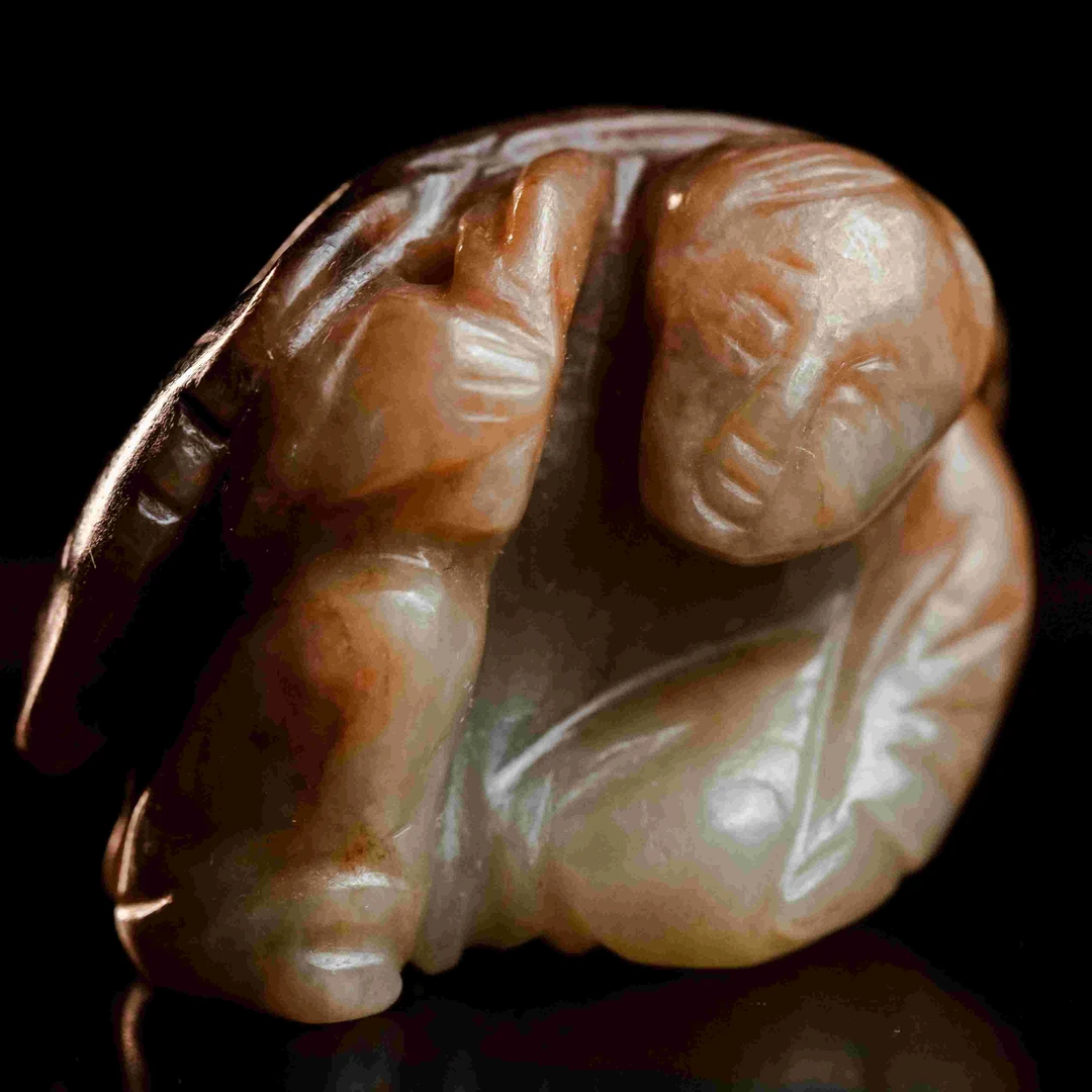 1119明代和田玉君子把件255